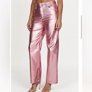 MESHKI Minnie Metallic Straight Jean